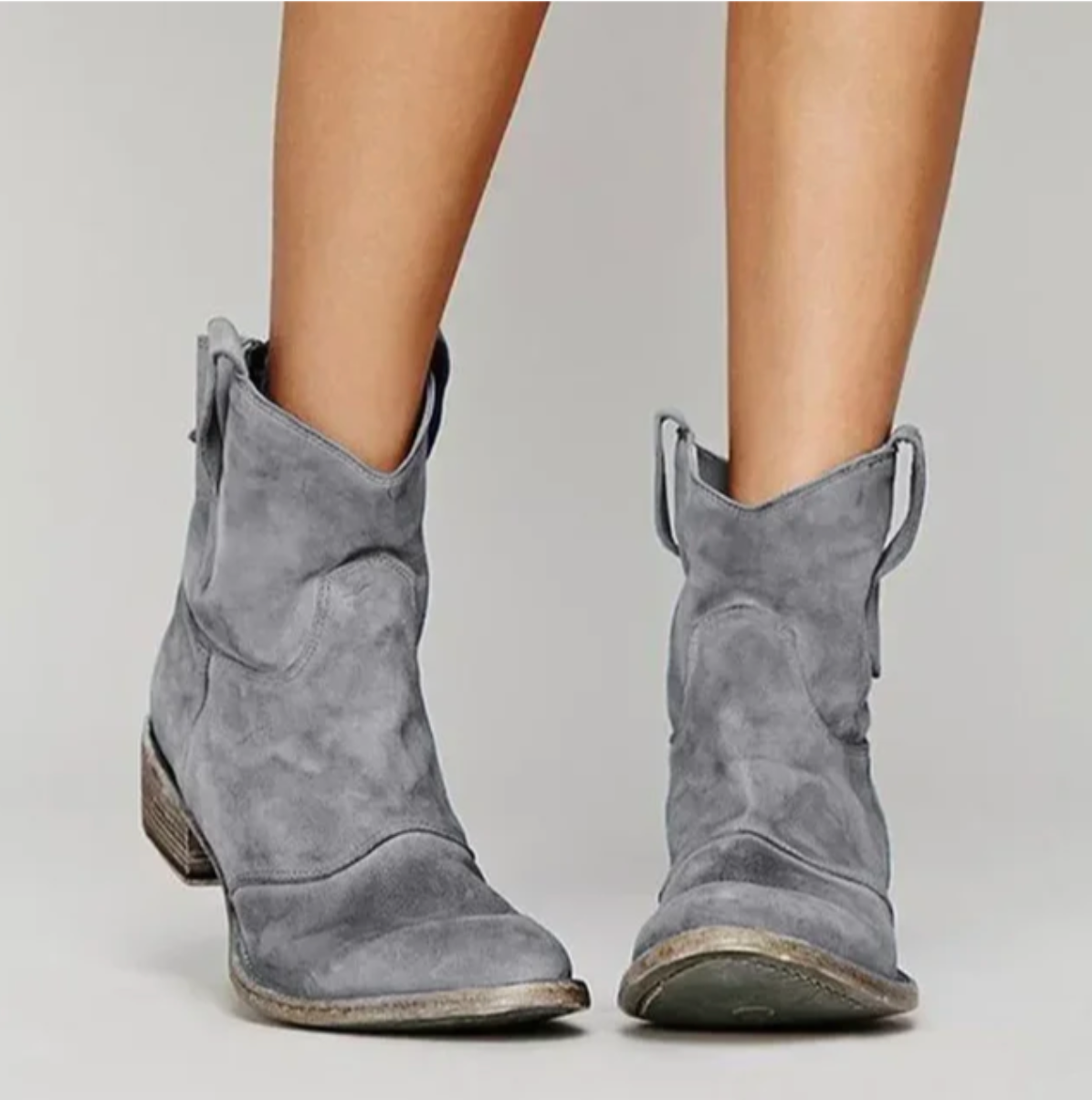 Taupe Suede Cowboy Boots