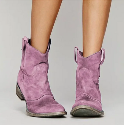 Taupe Suede Cowboy Boots