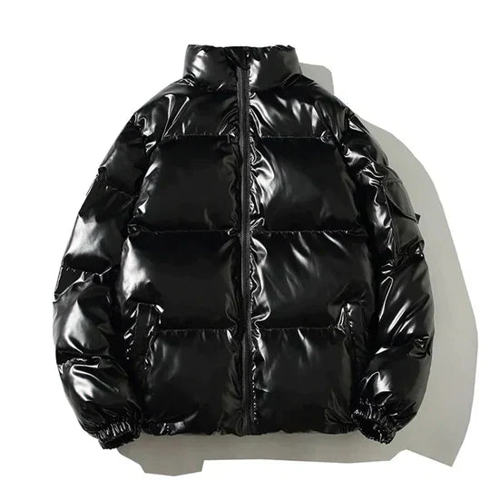 Velina Moda | Windproof metallic winter puffer jacket