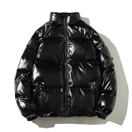Velina Moda | Windproof metallic winter puffer jacket