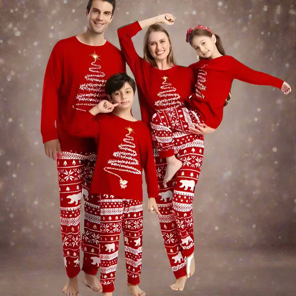Velina Moda | Christmas Family Matching Pajamas Set Red