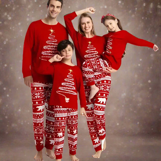 Velina Moda | Christmas Family Matching Pajamas Set Red