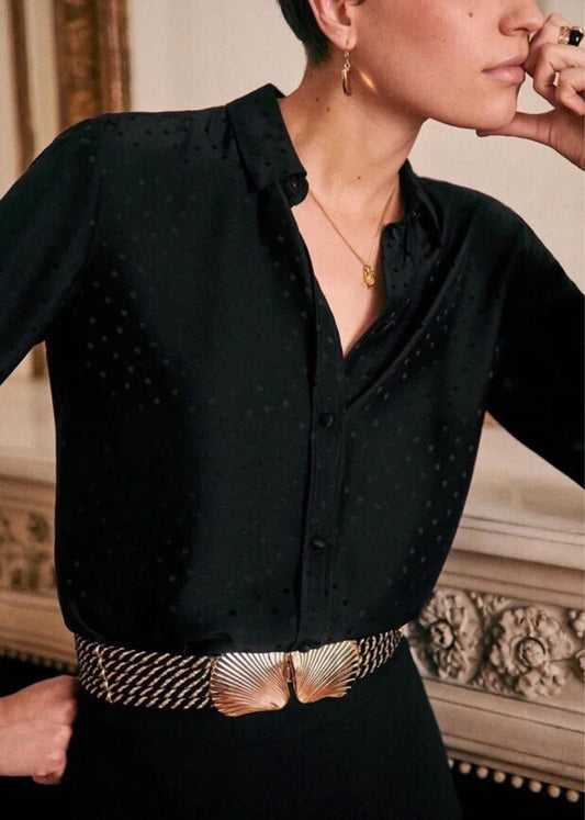 Belena | Blusa de seda holgada en estilo francés