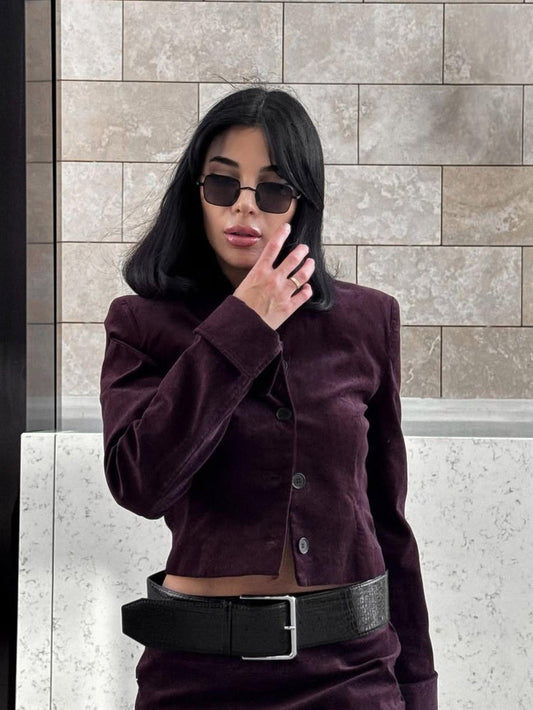Velina Moda | Jacket & Short Skirt with Belt Coordination Set