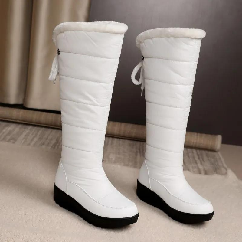 Velina Moda | Women's knee-length winter boots with warm fur lining
