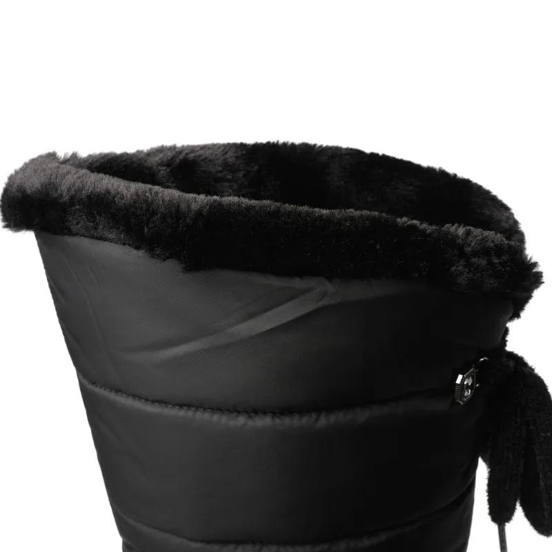 Velina Moda | Women's knee-length winter boots with warm fur lining