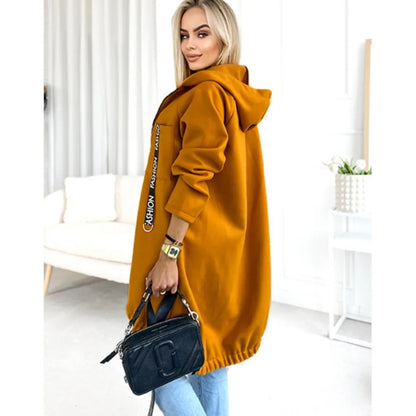 Velina Moda | Fleece Hoodie Jacket - Women's Winter Jacket