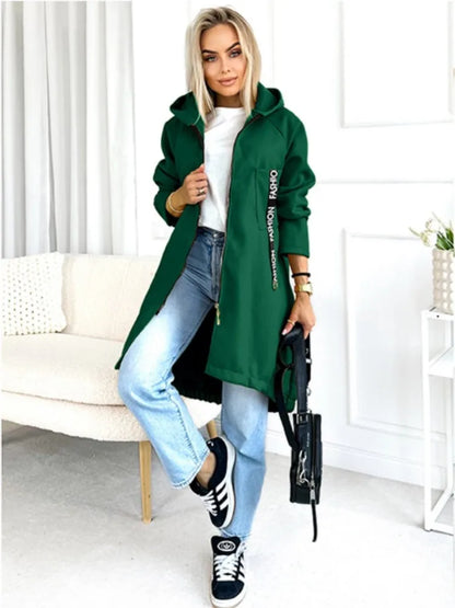 Velina Moda | Fleece Hoodie Jacket - Women's Winter Jacket