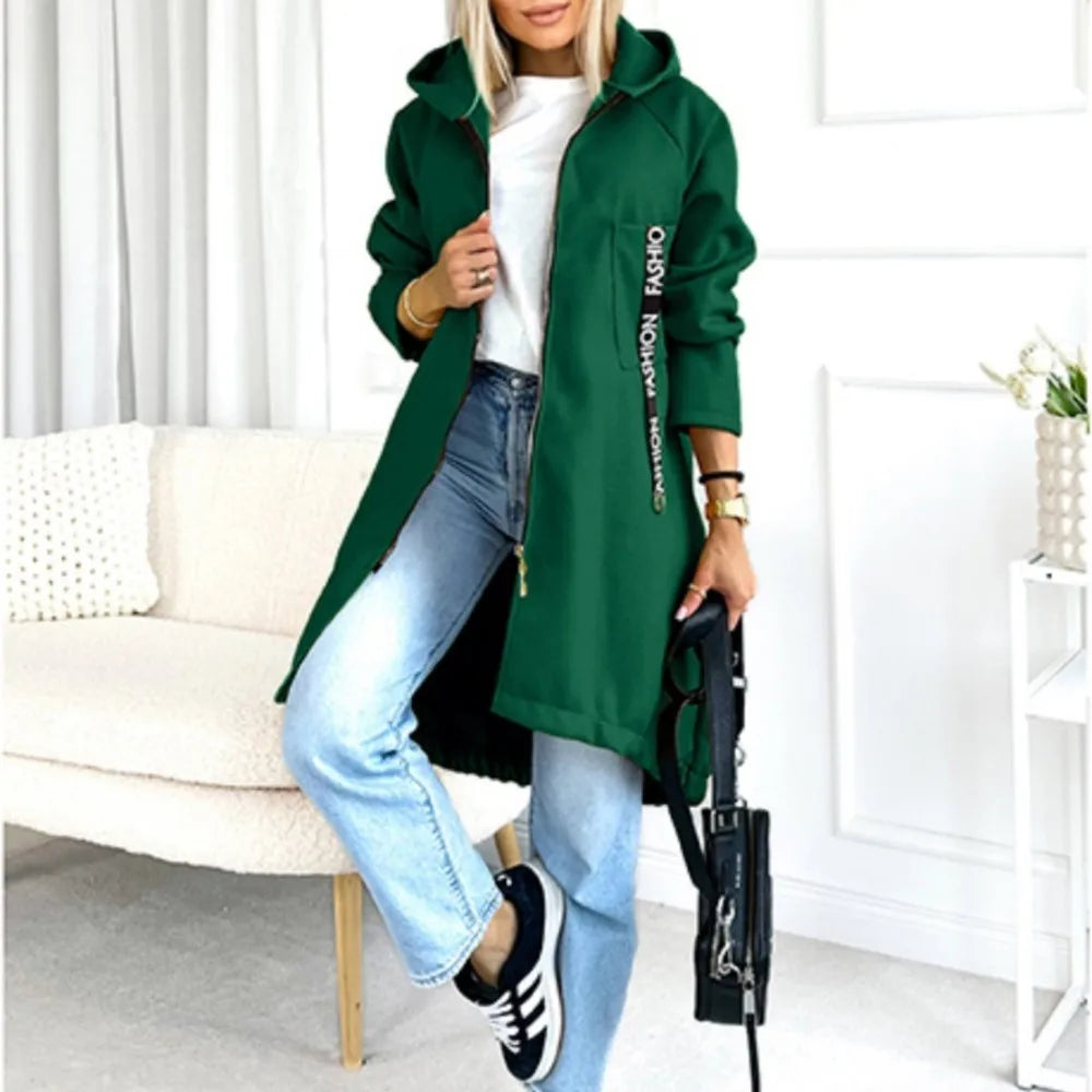 Velina Moda | Fleece Hoodie Jacket - Women's Winter Jacket