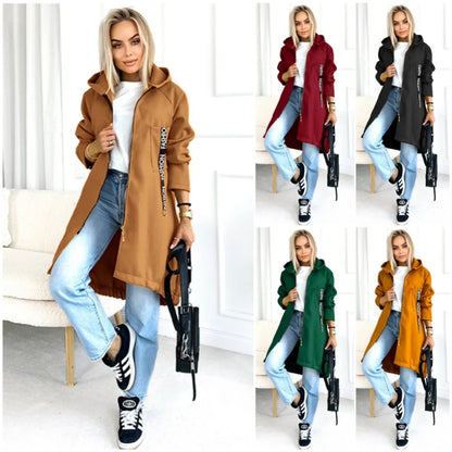 Velina Moda | Fleece Hoodie Jacket - Women's Winter Jacket