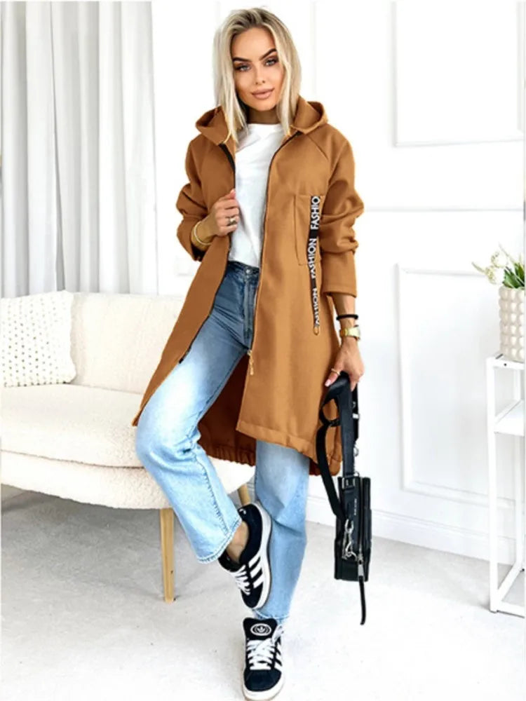 Velina Moda | Fleece Hoodie Jacket - Women's Winter Jacket