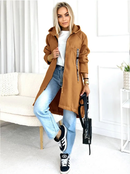 Velina Moda | Fleece Hoodie Jacket - Women's Winter Jacket