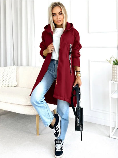 Velina Moda | Fleece Hoodie Jacket - Women's Winter Jacket
