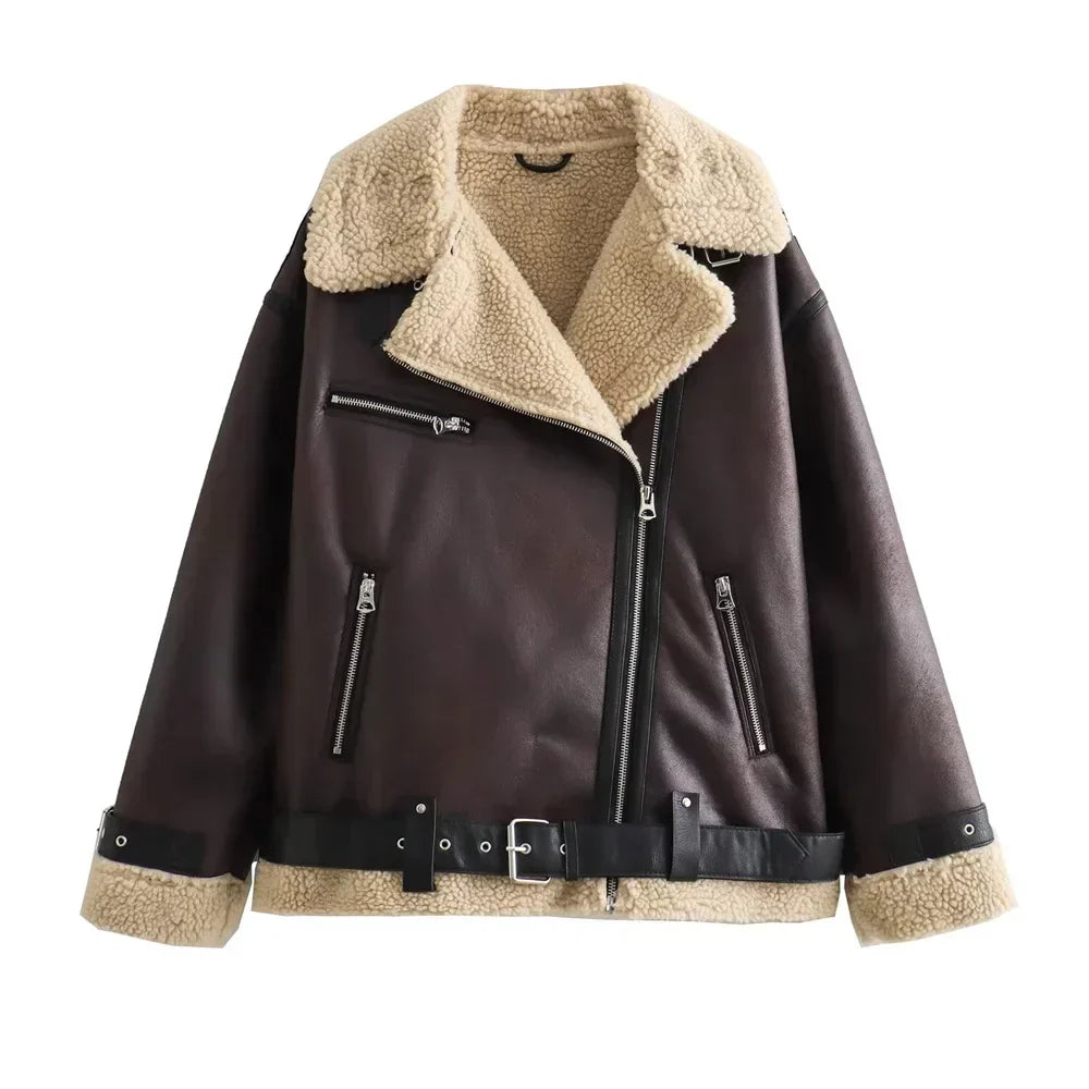 Velina Moda | Double-Side Coat - Elegant & Comfortable Jacket with Belt and Modern Collar for Autumn