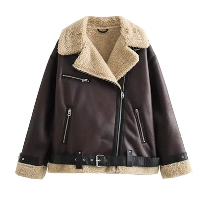 Velina Moda | Double-Side Coat - Elegant & Comfortable Jacket with Belt and Modern Collar for Autumn