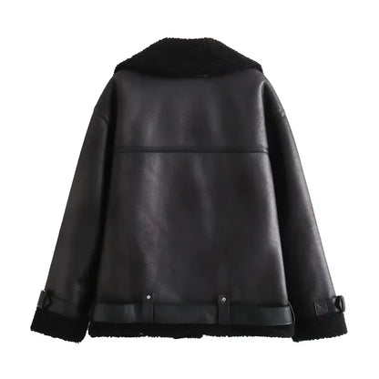 Velina Moda | Double-Side Coat - Elegant & Comfortable Jacket with Belt and Modern Collar for Autumn
