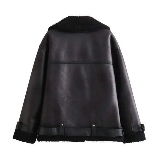 Velina Moda | Double-Side Coat - Elegant & Comfortable Jacket with Belt and Modern Collar for Autumn