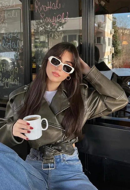 Velina Moda | Modern short biker jacket