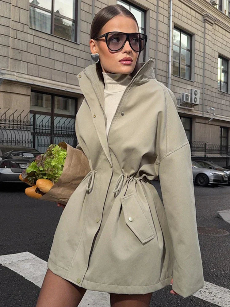 Velina Moda | Trench Coat - Elegant & Comfortable Coat with Tie Belt and Classic Collar for Autumn
