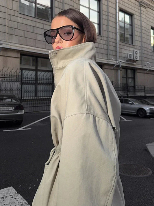 Velina Moda | Trench Coat - Elegant & Comfortable Coat with Tie Belt and Classic Collar for Autumn