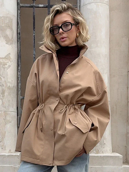 Velina Moda | Trench Coat - Elegant & Comfortable Coat with Tie Belt and Classic Collar for Autumn