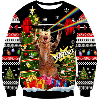 Velina Moda | Unisex Sweatshirt - Comfortable 3D Cat & Dog Design for Animal Lovers