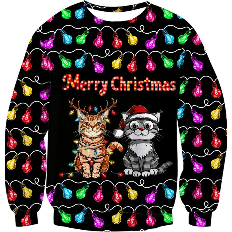 Velina Moda | Unisex Sweatshirt - Comfortable 3D Cat & Dog Design for Animal Lovers