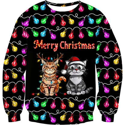 Velina Moda | Unisex Sweatshirt - Comfortable 3D Cat & Dog Design for Animal Lovers