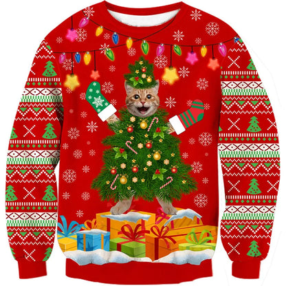Velina Moda | Unisex Sweatshirt - Comfortable 3D Cat & Dog Design for Animal Lovers