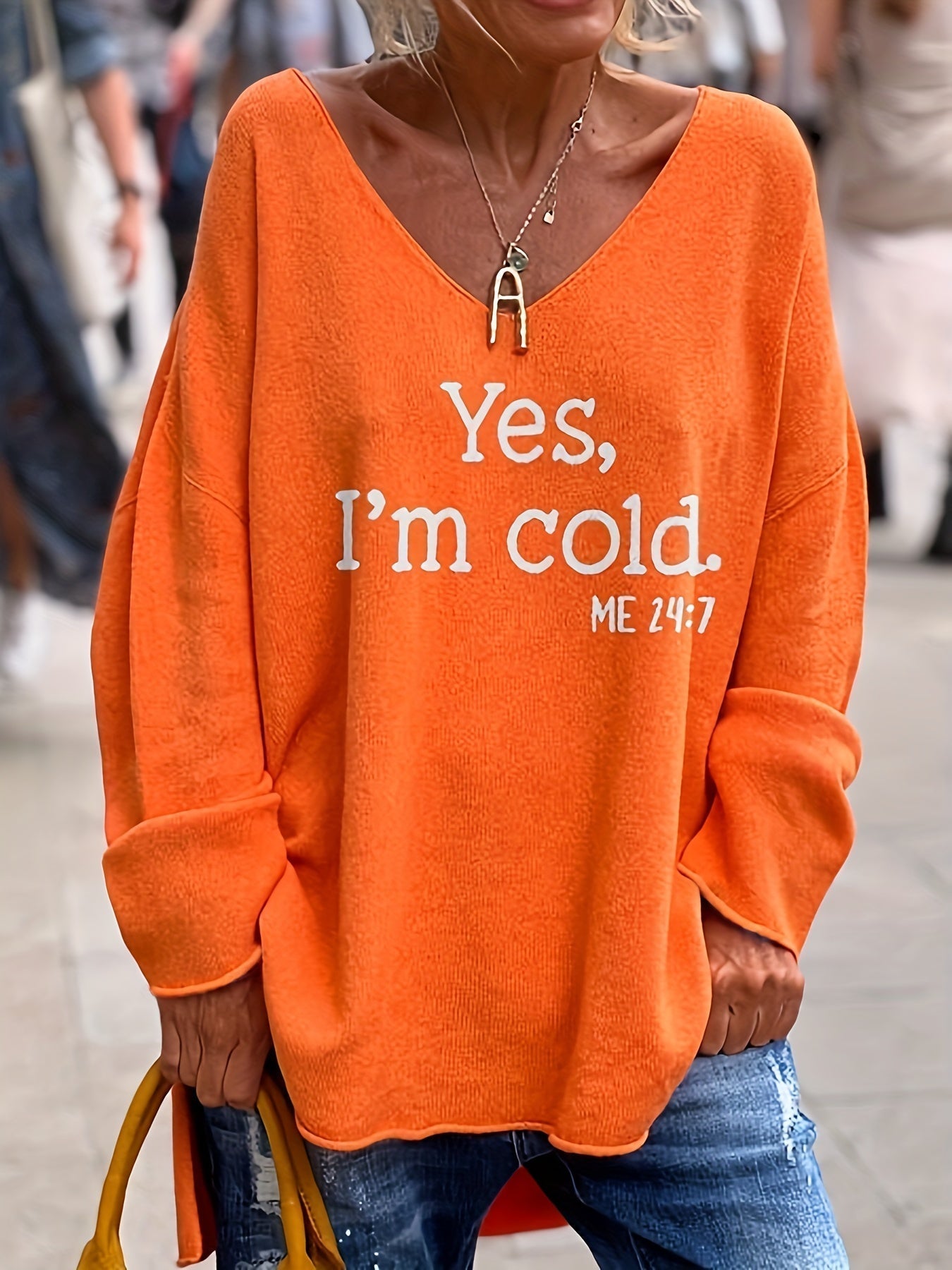 Velina Moda | Women's V-Neck Plus Size Sweater