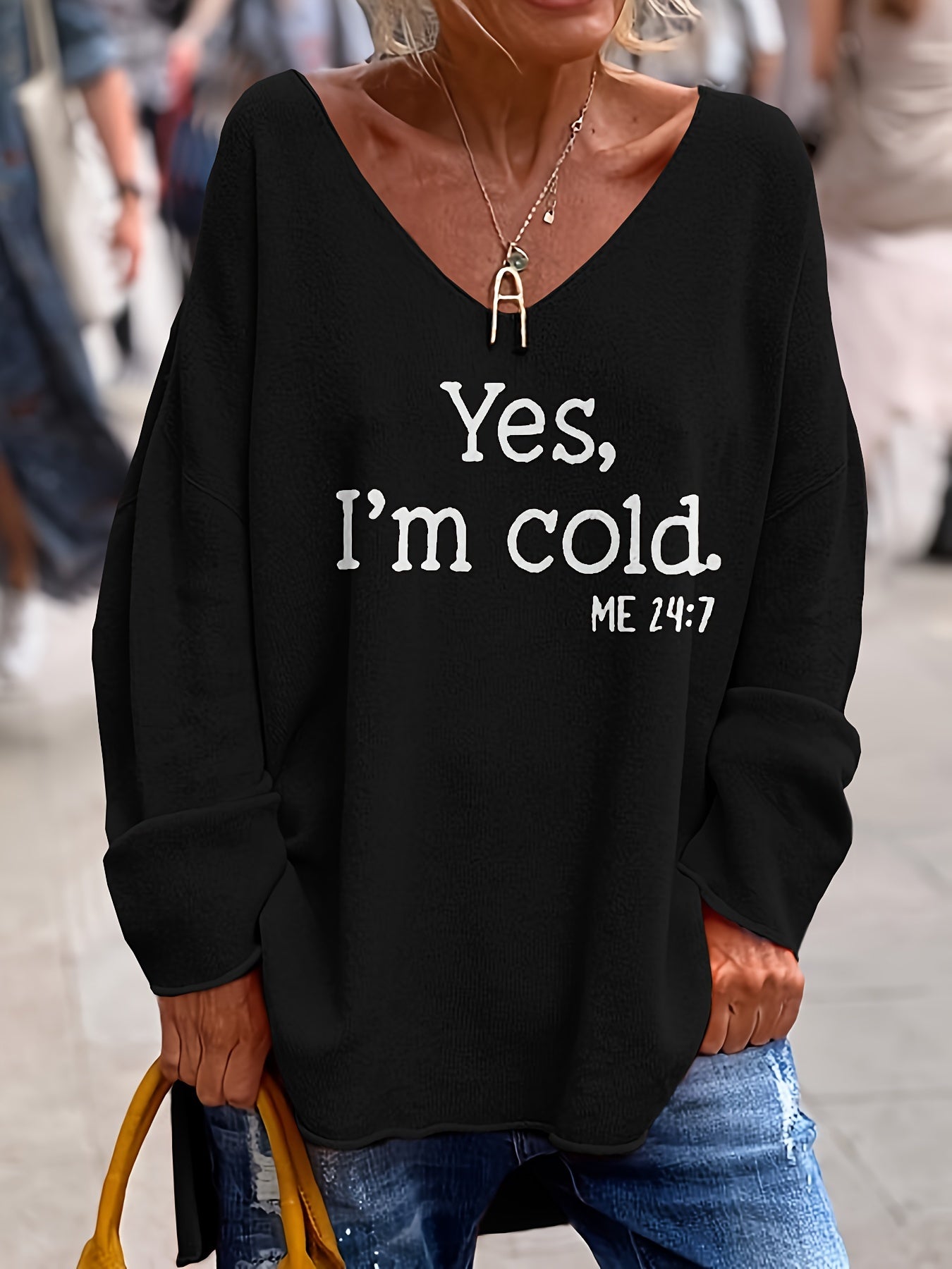 Velina Moda | Women's V-Neck Plus Size Sweater