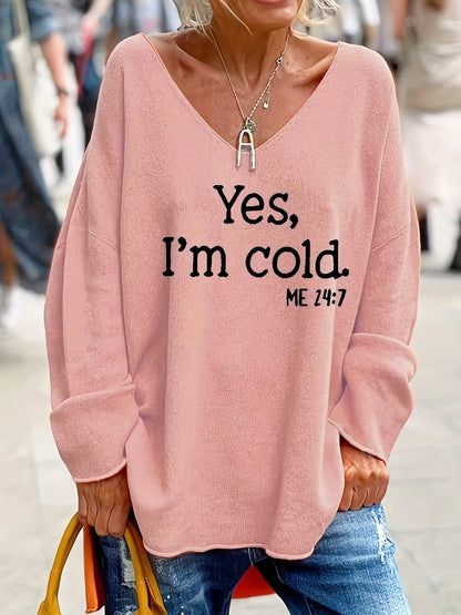 Velina Moda | Women's V-Neck Plus Size Sweater