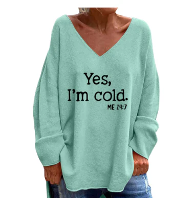 Velina Moda | Women's V-Neck Plus Size Sweater