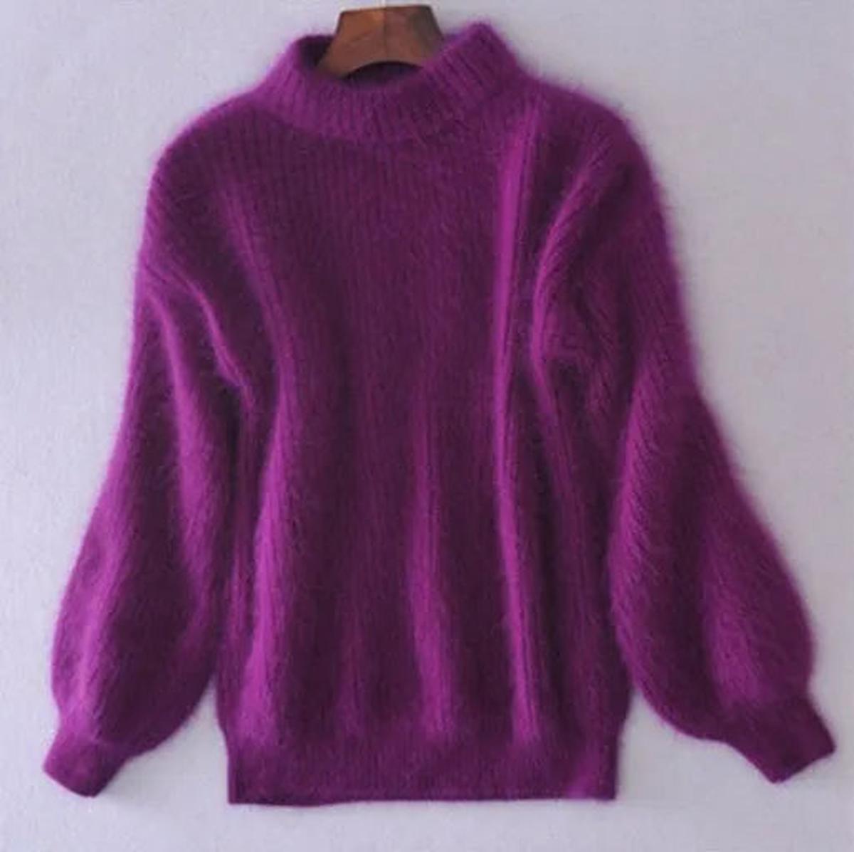 Velina Moda | Angora Sweater - Casual Knitted Sweater Women