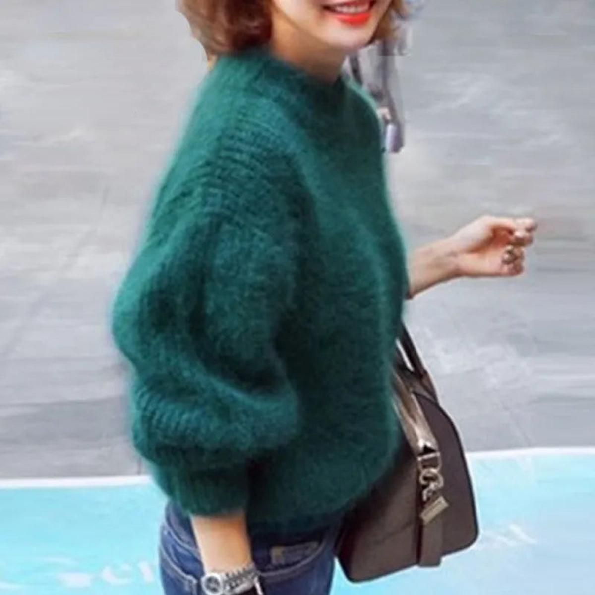 Velina Moda | Angora Sweater - Casual Knitted Sweater Women