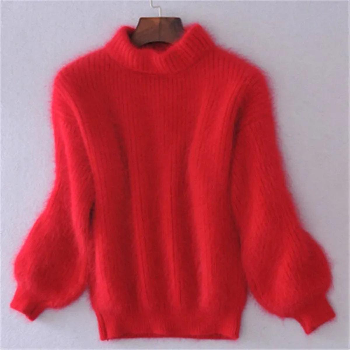 Velina Moda | Angora Sweater - Casual Knitted Sweater Women