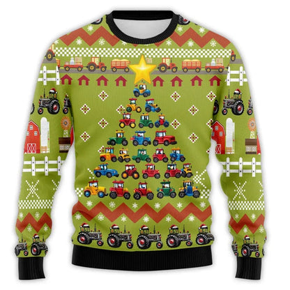 Velina Moda | Christmas sweater with tractor print - Comfortable & festive men's cotton sweater