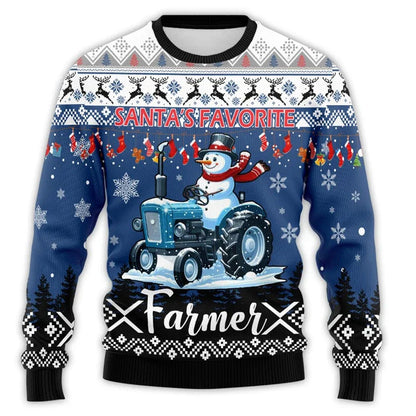 Velina Moda | Christmas sweater with tractor print - Comfortable & festive men's cotton sweater