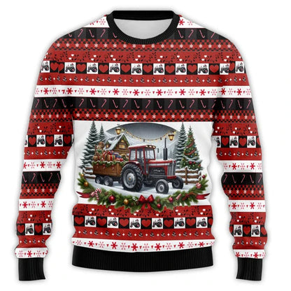 Velina Moda | Christmas sweater with tractor print - Comfortable & festive men's cotton sweater