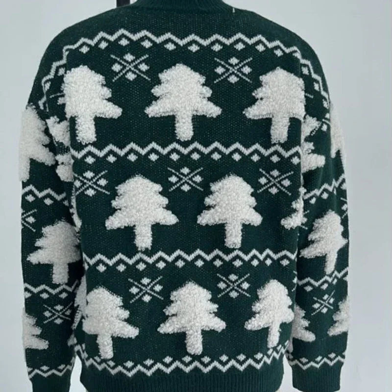 Velina Moda | Sweater for women with 3D Santa print - Soft & warm knitted sweater for the holidays
