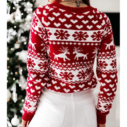 Velina Moda | Christmas sweater for women - Warm & stylish sweater with snowflake print