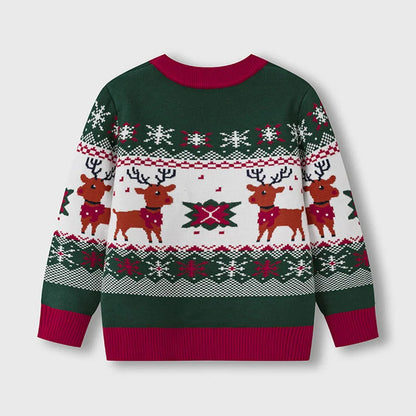 Velina Moda | Kids pullover with deer print - Soft & warm knitted pullover for boys and girls