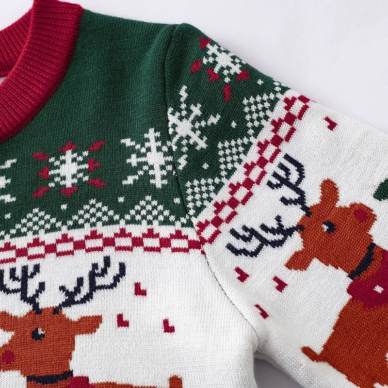 Velina Moda | Kids pullover with deer print - Soft & warm knitted pullover for boys and girls