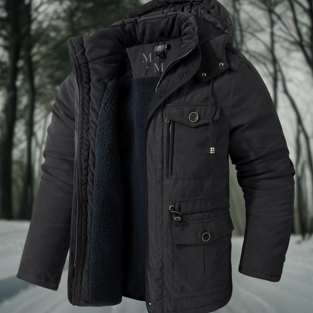 Velina Moda | Men's parka with hood - Winter jacket men's parka