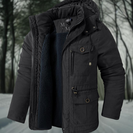 Velina Moda | Men's parka with hood - Winter jacket men's parka