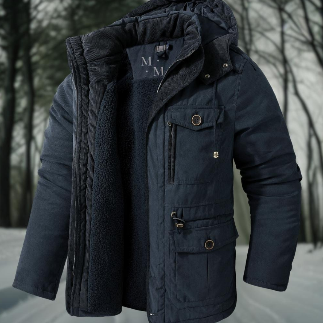 Velina Moda | Men's parka with hood - Winter jacket men's parka