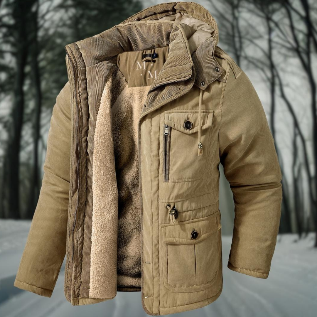 Velina Moda | Men's parka with hood - Winter jacket men's parka