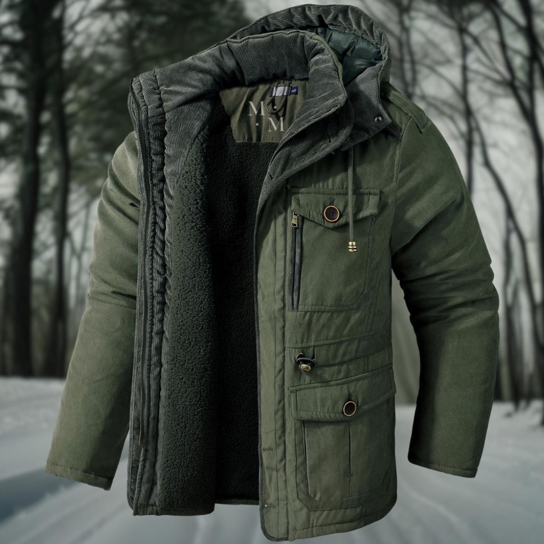 Velina Moda | Men's parka with hood - Winter jacket men's parka