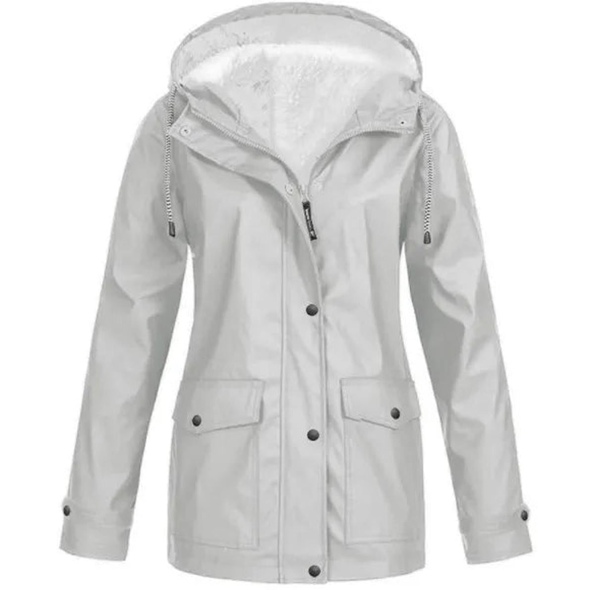 Velina Moda | Fleece Outdoor Jacket with Hood - Women's Jacket