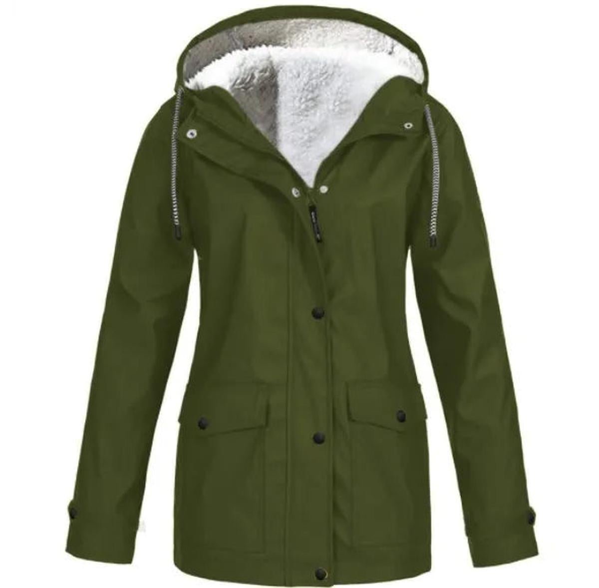 Velina Moda | Fleece Outdoor Jacket with Hood - Women's Jacket